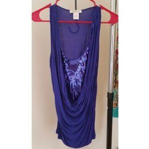 Arden B Royal Blue/Sequin Drape Blouse (Pre-Loved)